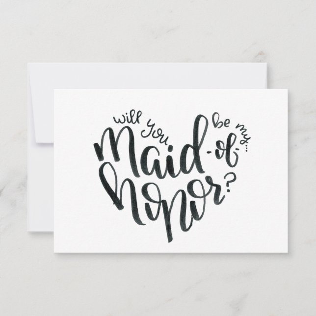 Will You Be My Maid of Honor - Bridesmaid Proposal RSVP Card (Front)