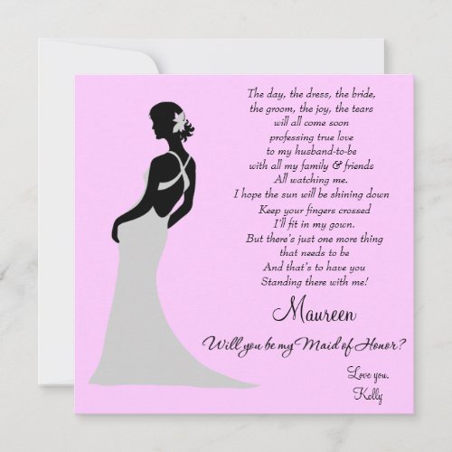 Will you be my Maid of Honor? Card