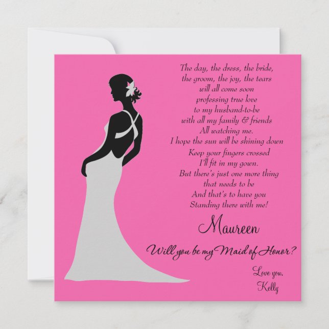 Will you be my Maid of Honor? Card (Front)