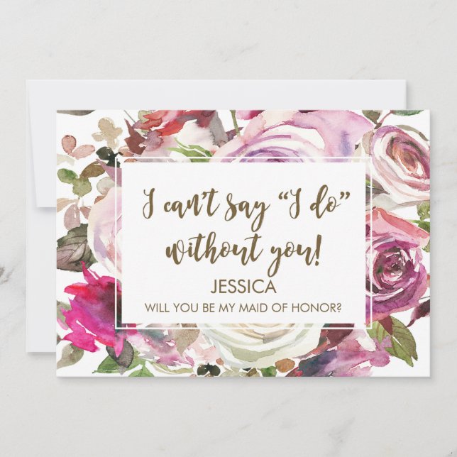 Will you be my maid of honor card personalized (Front)