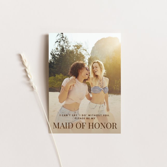 Will You Be My Maid of Honor Card with Photo (Creator Uploaded)