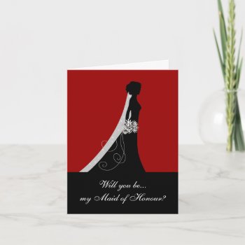 Will You Be My Maid Of Honor? Cards Red by WeddingCentre at Zazzle