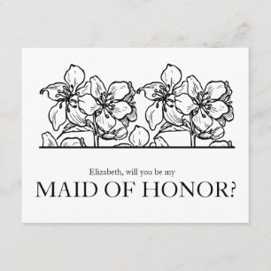 Will you Be my Maid of Honor Chic Vintage Invitation