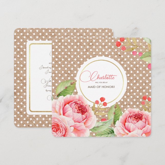 Will you be my Maid of Honor? Custom Invitations (Front/Back)