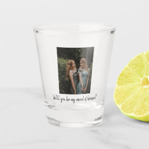 Will You Be My Maid of Honor Custom Photo Shot Glass