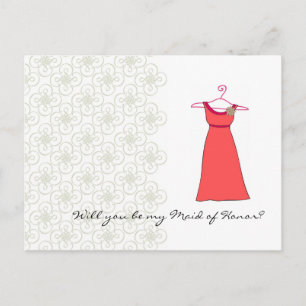 Will you be my Maid of Honor? Customizable Invitation Postcard
