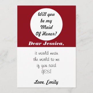Will You Be My Maid Of Honor? Customize Polka Dots Invitation