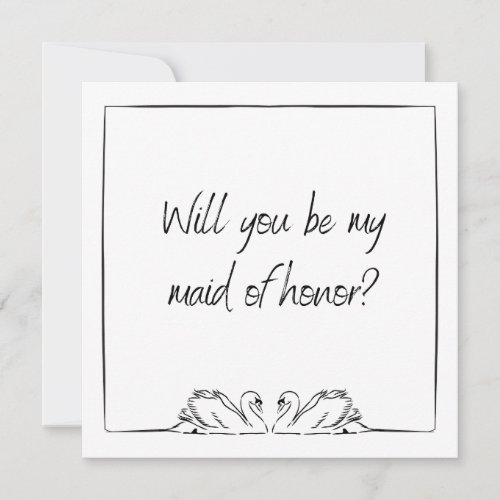 Will you be my maid of honor Cute Chic Proposal  Invitation