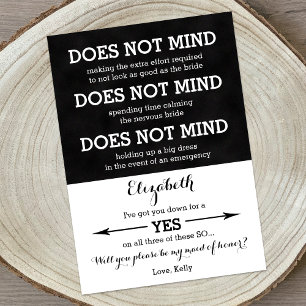 Will You Be My Maid of Honor Does Not Mind Invitation