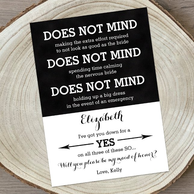 Will You Be My Maid of Honor Does Not Mind Invitation (Creator Uploaded)