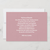 Will you be my Maid of Honor? Dusty Rose  Invitation (Back)