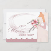 Will you be my Maid of Honor? Dusty Rose  Invitation (Front)