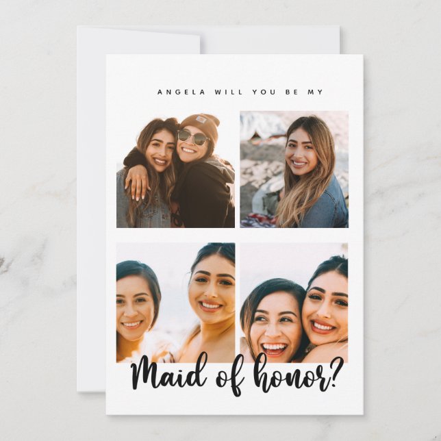 Will you be my maid of honor Flat Card (Front)
