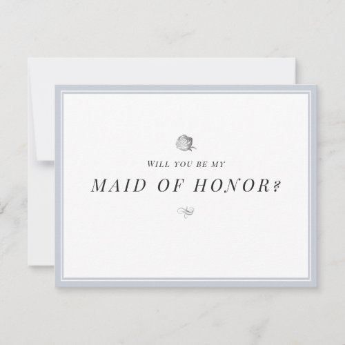 Will you be my maid of honor floral minimalist invitation