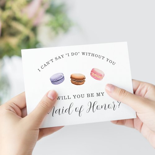 Will You Be My Maid of Honor French Macaron Invitation