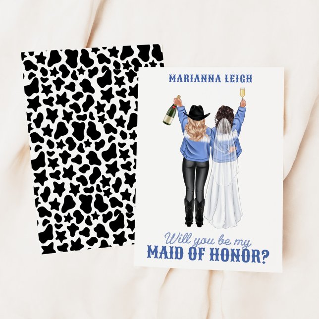 Will You Be My Maid of Honor? Girls in Denim Invit Invitation (Creator Uploaded)