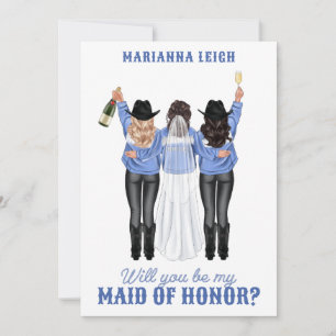 Will You Be My Maid of Honor? Girls in Denim Invitation