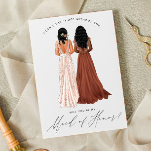 Will You Be My Maid of Honor? Girls in Gowns Invit Invitation