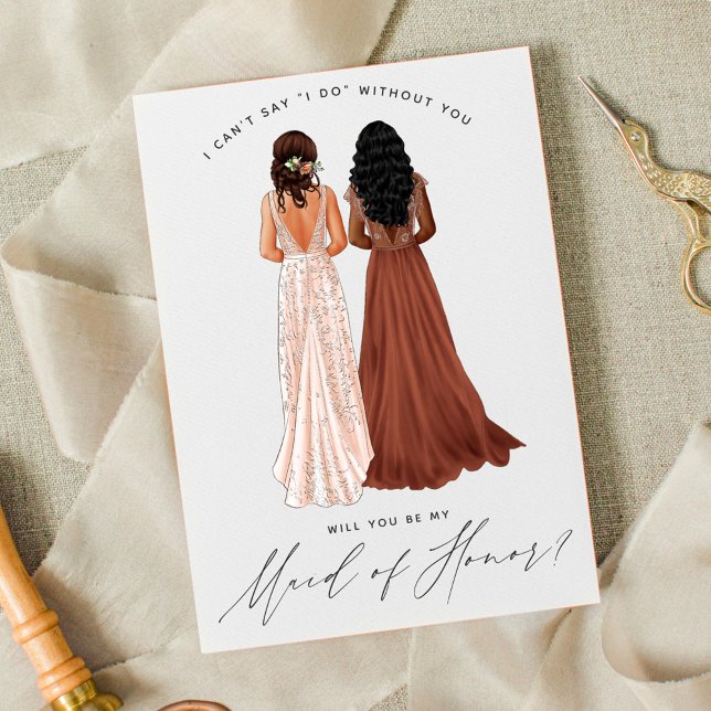 Will You Be My Maid of Honor? Girls in Gowns Invit Invitation (Creator Uploaded)