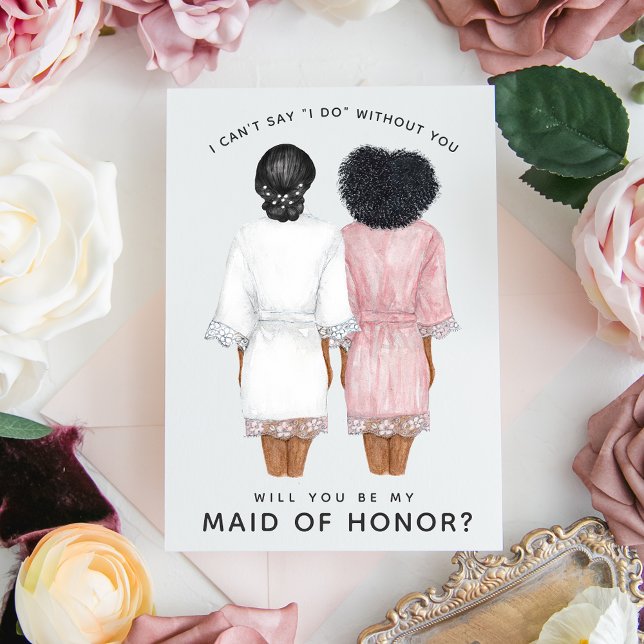 Will You Be My Maid of Honor? Girls in Robes card (Creator Uploaded)