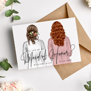 Will You Be My Maid of Honor? Girls in Robes V2 In Invitation