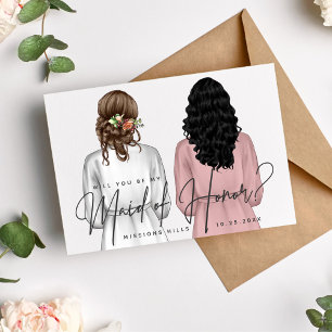 Will You Be My Maid of Honor? Girls in Robes V2 In Invitation