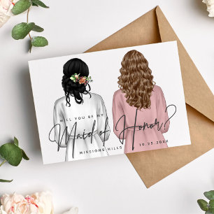 Will You Be My Maid of Honor? Girls in Robes V2 In Invitation