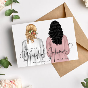 Will You Be My Maid of Honor? Girls in Robes V2 In Invitation