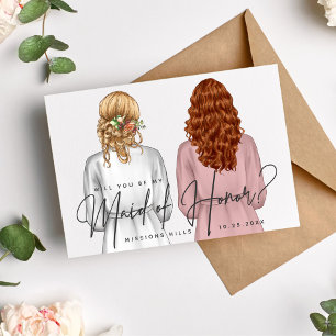 Will You Be My Maid of Honor? Girls in Robes V2 In Invitation