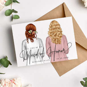 Will You Be My Maid of Honor? Girls in Robes V2 In Invitation