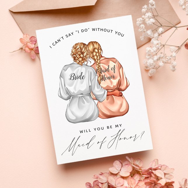 Will You Be My Maid of Honor? Girls In Silk Robes  Invitation (Creator Uploaded)
