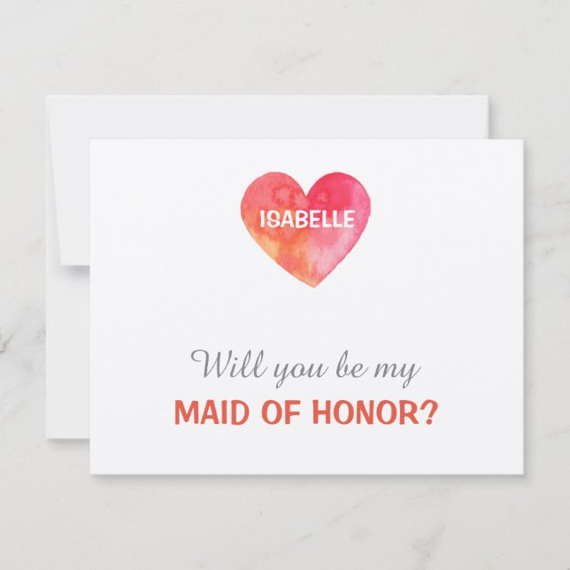 Will you be my maid of honor | heart template (Front)
