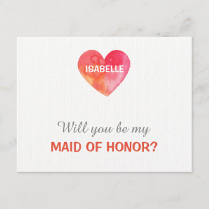 Will you be my maid of honor   heart template