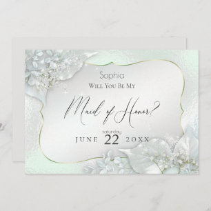 Will You Be My Maid of Honor Honeydew Shimmer Invitation