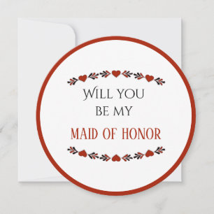 Will You Be My Maid of Honor Invitation