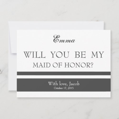 Will You Be My MAID OF HONOR Invitation