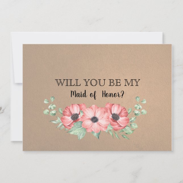 Will You Be My Maid of Honor Invitation (Front)