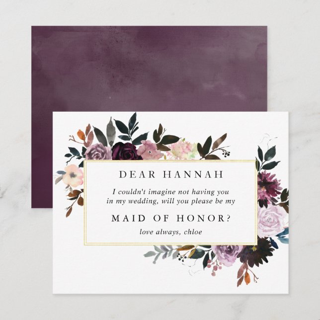 Will You Be My Maid of Honor Invitation (Front/Back)