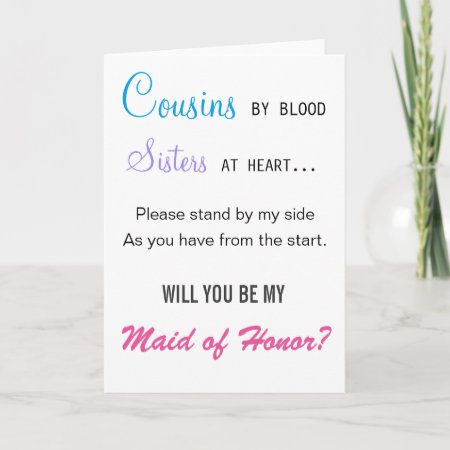 Will You Be My Maid Of Honor Invitation