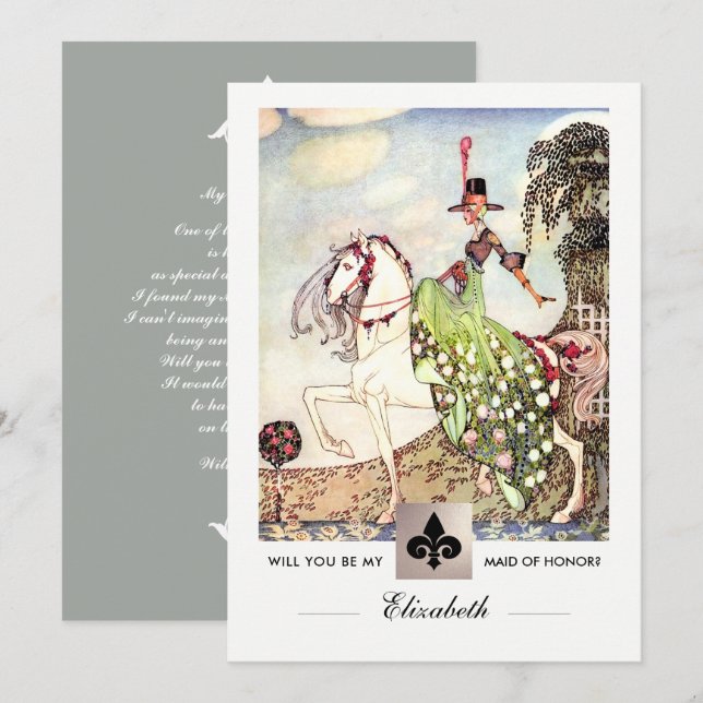 Will you be my Maid of Honor? Invitation Cards (Front/Back)