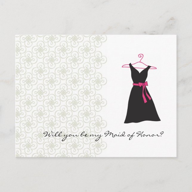 Will You be my Maid of Honor? Invitation Postcard (Front)
