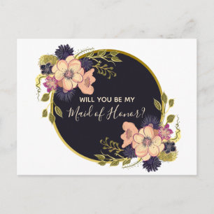 Will You Be My Maid of Honor Invitation Postcard