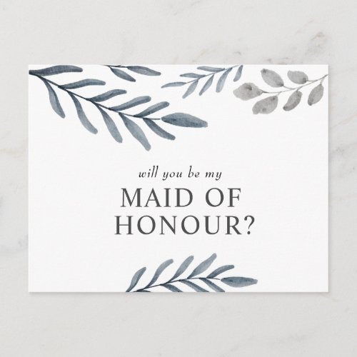 Will you be my maid of honor Invitation Postcard
