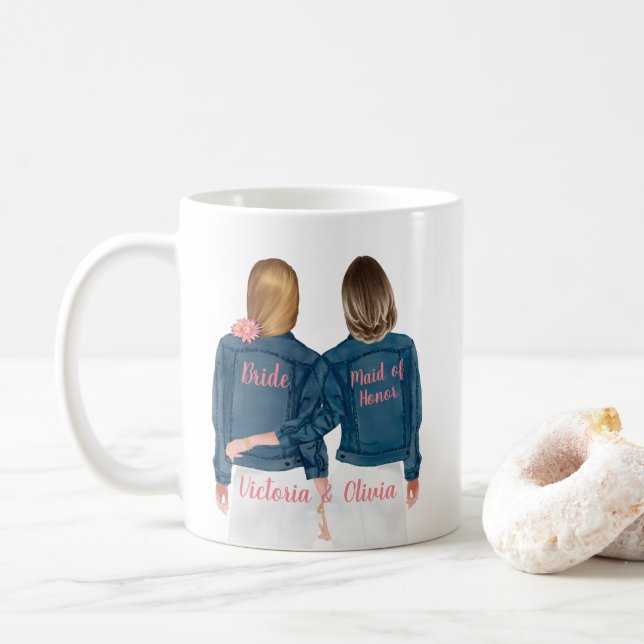 Will you be my Maid of Honor Jean Jacket Mug (With Donut)