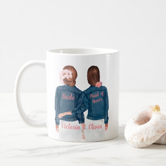 Will you be my Maid of Honor Jean Jacket Mug (With Donut)