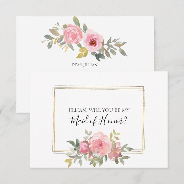 Will You Be My Maid of Honor Lush Blush Pink (Front/Back)