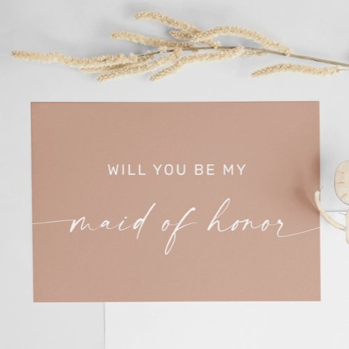 Will you be my maid of honor Minimalist pale pink Postcard