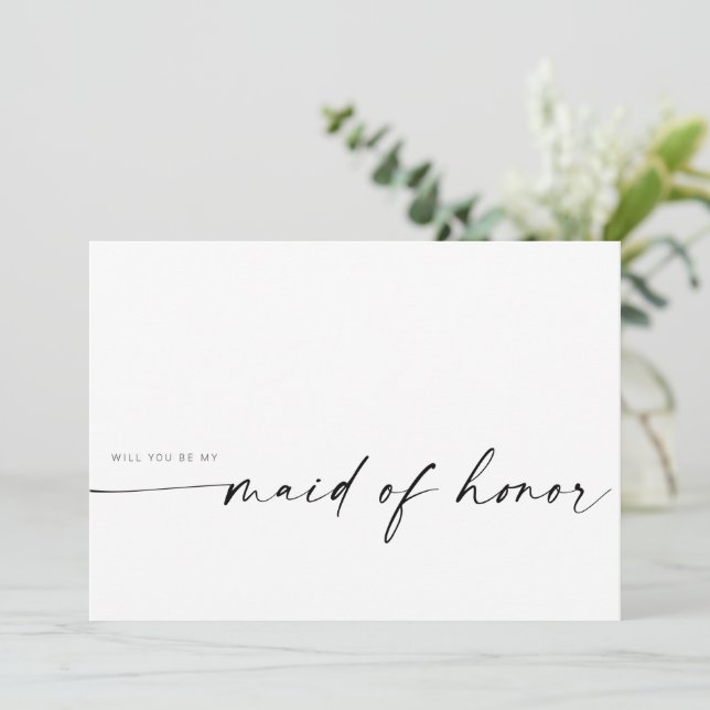 Will You Be My Maid of Honor | Modern Minimalist (Standing Front)