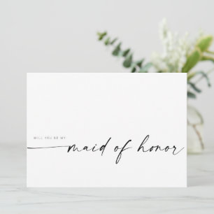 Will You Be My Maid of Honor Modern Minimalist