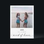 Will You Be My Maid of Honor | Modern Photo Card<br><div class="desc">This minimalist design is perfect for the modern bride! Featuring a handwritten signature script paired with a simple sans-serif font, and your photo adds an extra special touch. Personalize it with your own message on the back, or order them blank and handwrite your message. Check out the store for matching...</div>